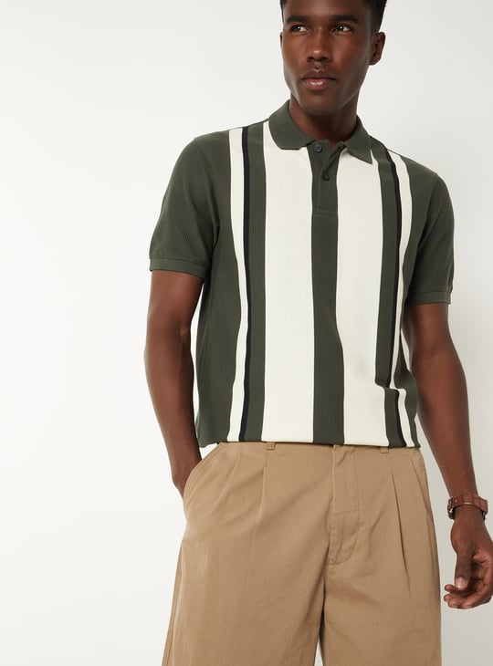 Men Colourblock Polo T-shirt