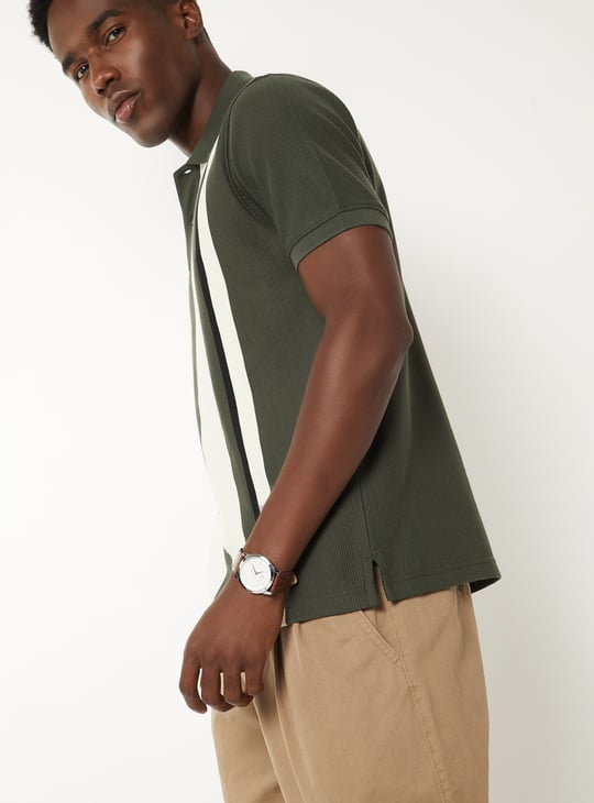 Men Colourblock Polo T-shirt