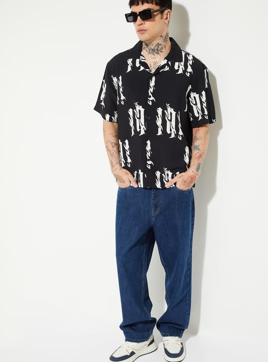 URB_N Men Printed Relaxed Fit Resort Shirt