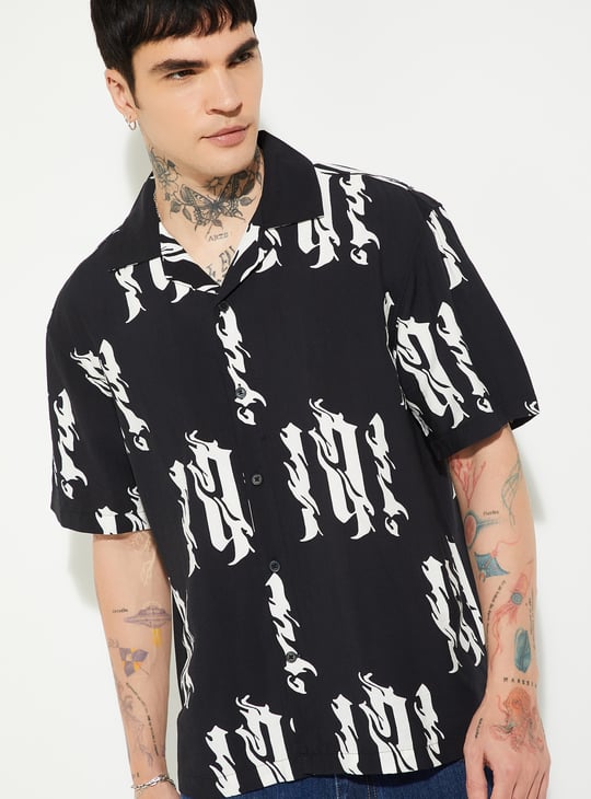 URB_N Men Printed Relaxed Fit Resort Shirt