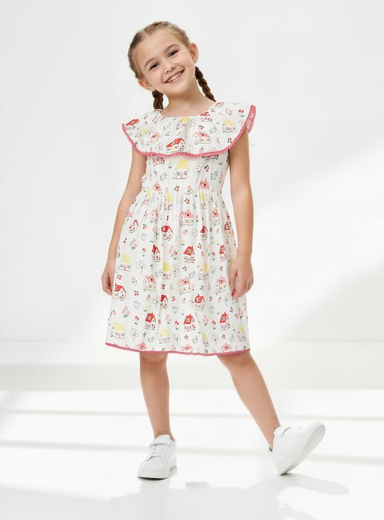 Girls Printed A-line Dress