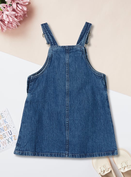 Girls Denim Pinafore Dress with T-shirt