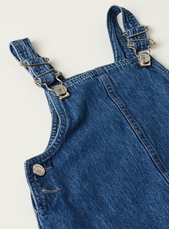 Girls Denim Pinafore Dress with T-shirt
