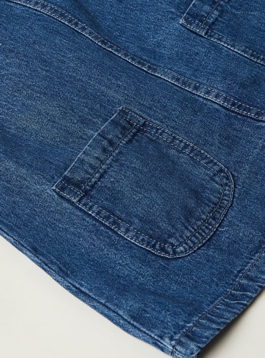 Girls Denim Pinafore Dress with T-shirt