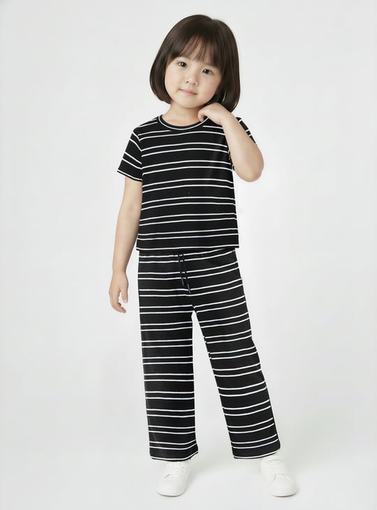 Girls Striped Trousers Set