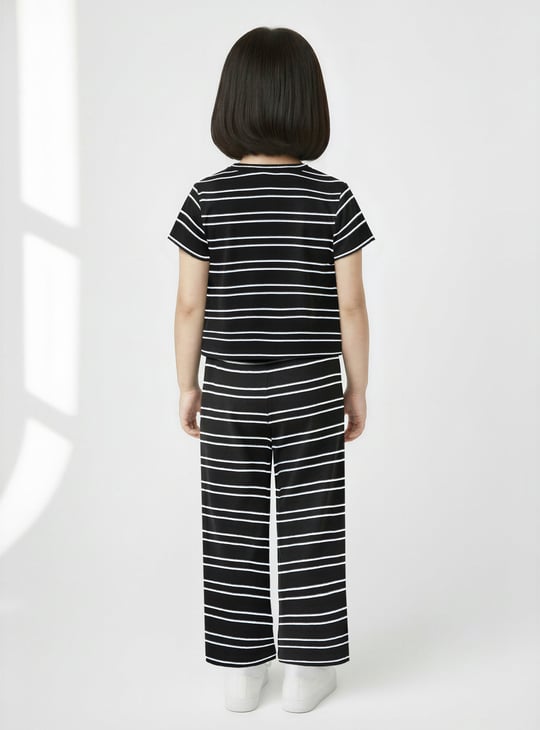 Girls Striped Trousers Set