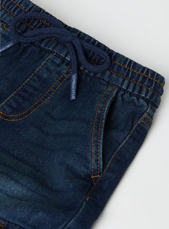 Boys Washed Cargo Denim Joggers