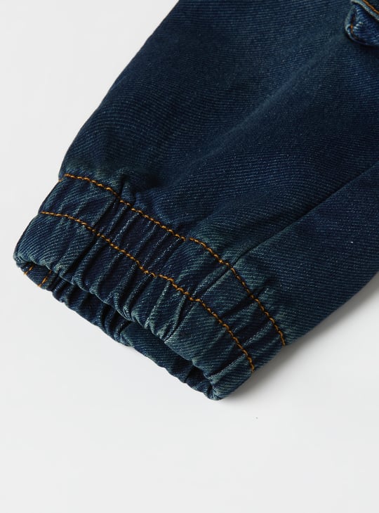Boys Washed Cargo Denim Joggers