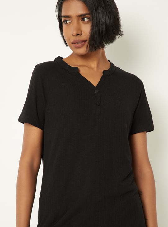 Women Textured PJ Set
