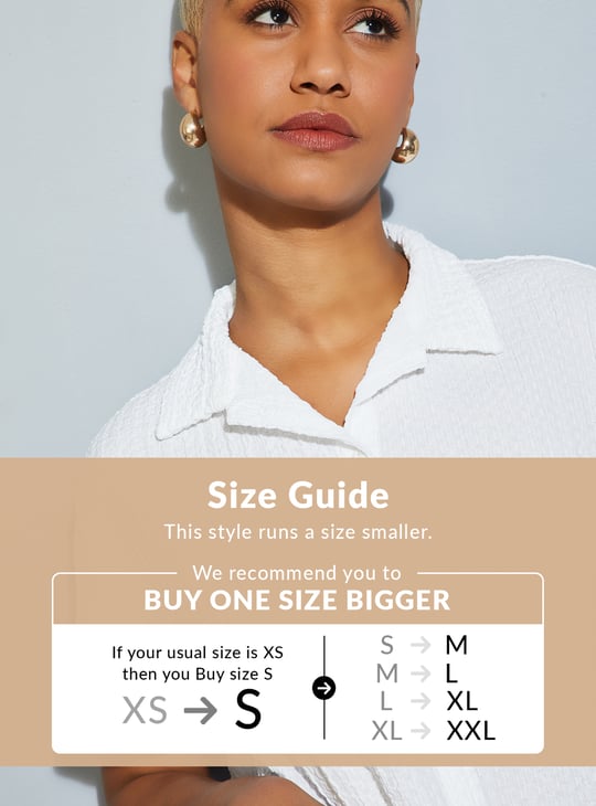 ALAYA F x URB_N Women Textured Boxy Fit Crop Shirt
