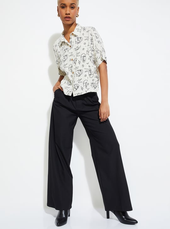 ALAYA F X URB_N Women Printed Boxy Fit Shirt