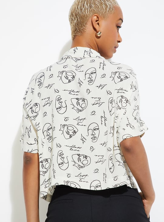 ALAYA F X URB_N Women Printed Boxy Fit Shirt