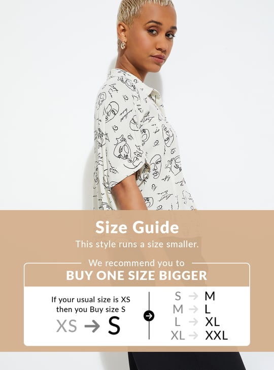 ALAYA F X URB_N Women Printed Boxy Fit Shirt