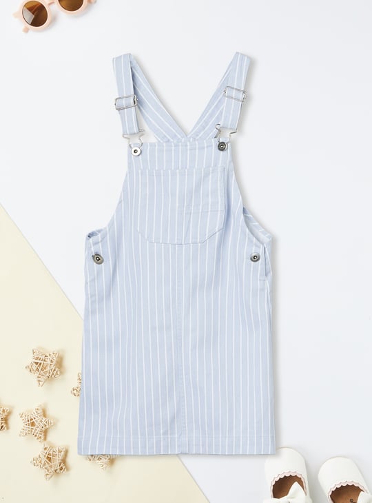 Girls Striped Pinafore Dress with T-shirt