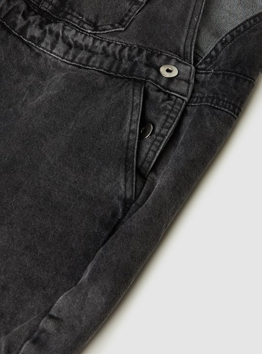 Girls Washed Dungaree Dress with T-shirt