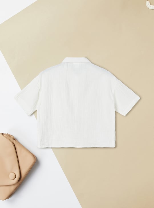 Girls Seersucker Boxy Fit Shirt