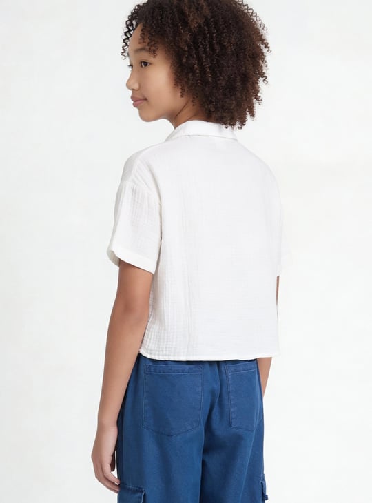 Girls Seersucker Boxy Fit Shirt