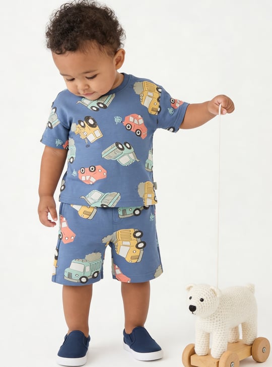 Boys Printed Shorts Set