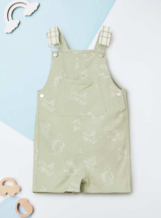 Boys Printed Dungaree with T-shirt