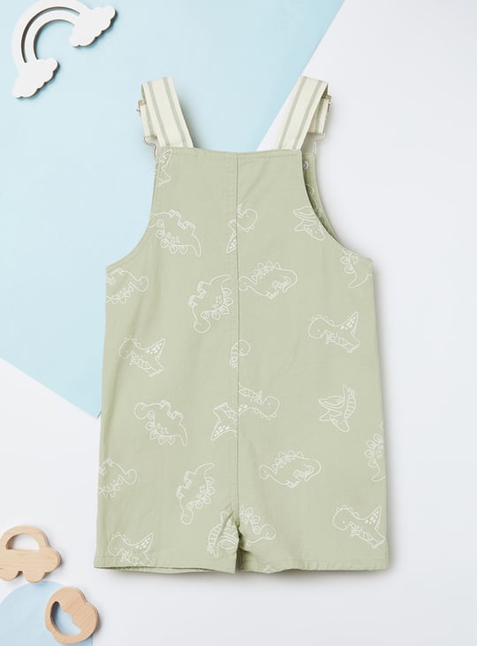 Boys Printed Dungaree with T-shirt