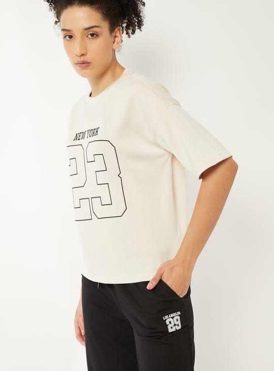 Women Printed Boxy Fit Sports T-shirt