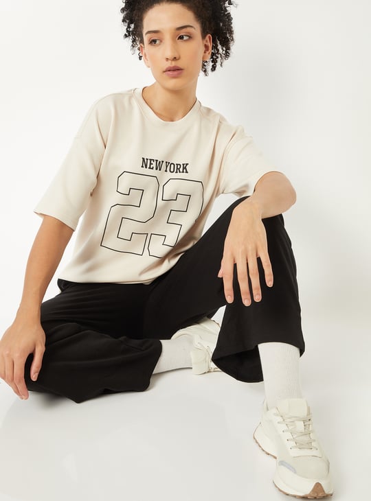 Women Printed Boxy Fit Sports T-shirt