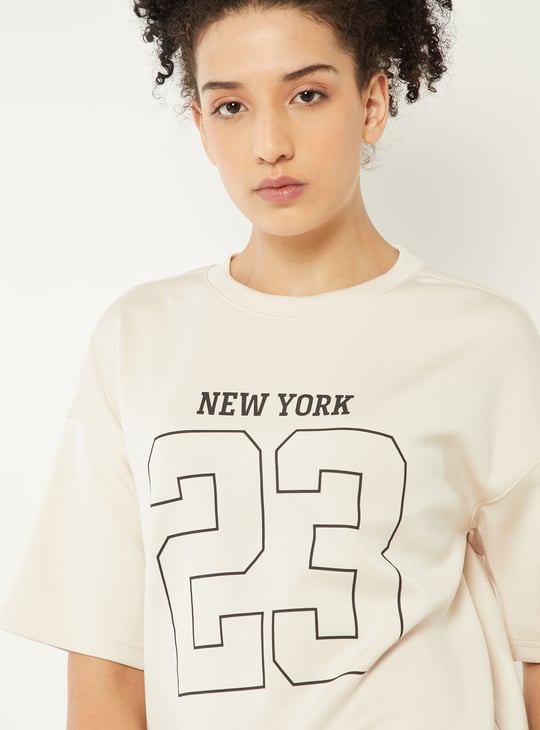 Women Printed Boxy Fit Sports T-shirt