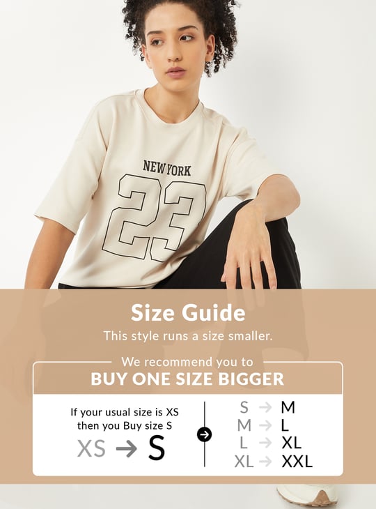 Women Printed Boxy Fit Sports T-shirt