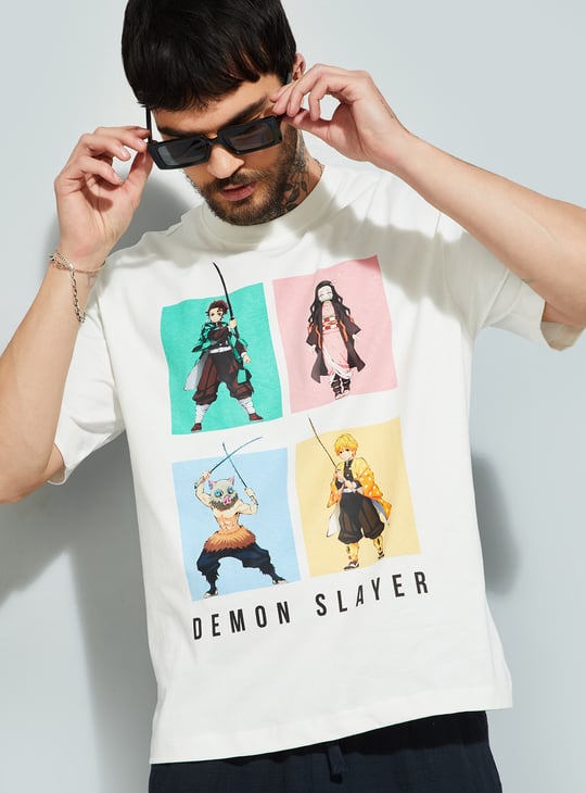 Buy URB_N Men Demon Slayer Oversized T-shirt Online at just Rs
