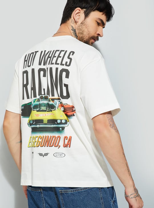 URB_N Men Hot Wheels Print Oversized T-shirt