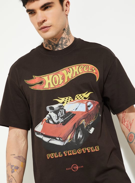 URB_N Men Hot Wheels Printed Oversized T-shirt