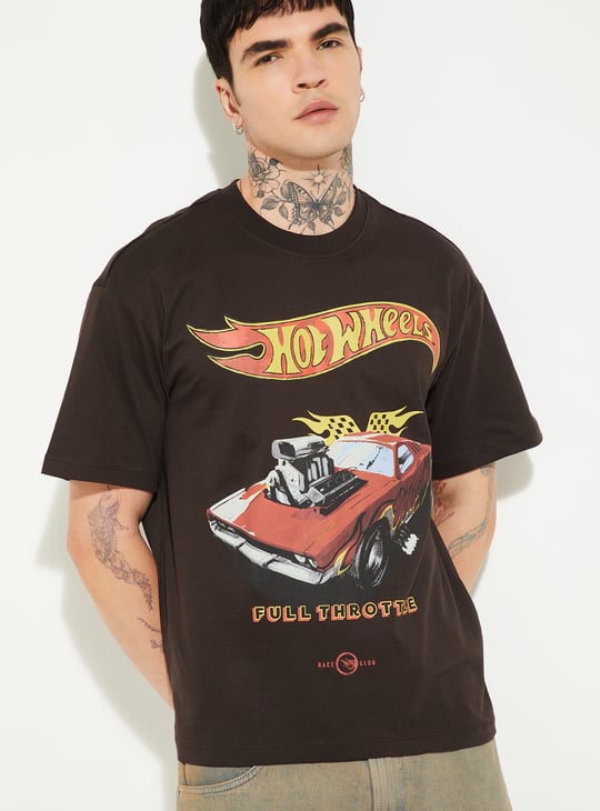 URB_N Men Hot Wheels Printed Oversized T-shirt