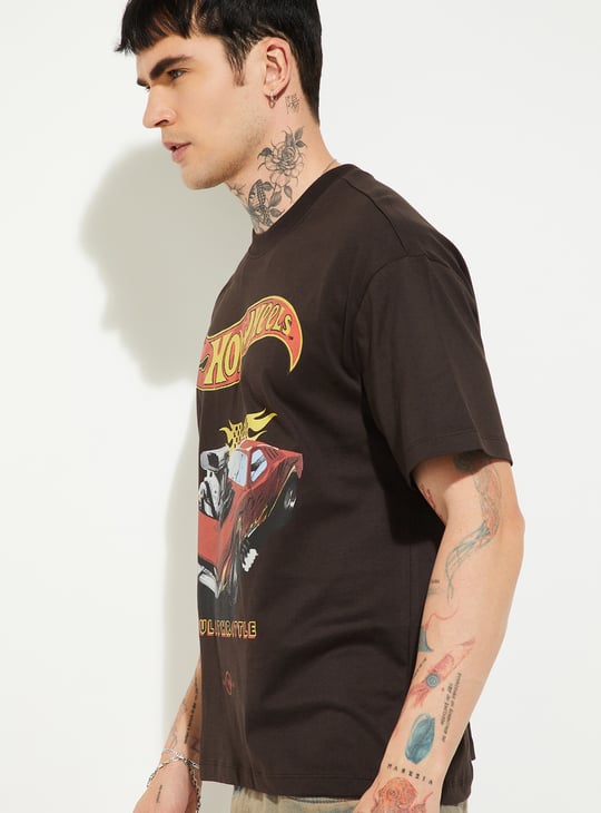 URB_N Men Hot Wheels Printed Oversized T-shirt