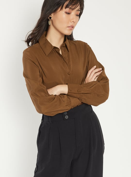 Women Solid Regular Fit Semi Formal  Shirt