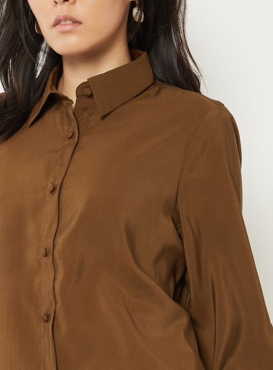 Women Solid Regular Fit Semi Formal  Shirt