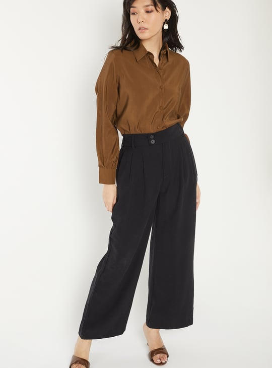 Women Solid Regular Fit Semi Formal  Shirt