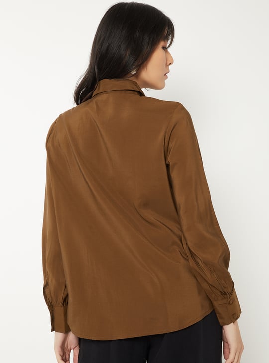 Women Solid Regular Fit Semi Formal  Shirt