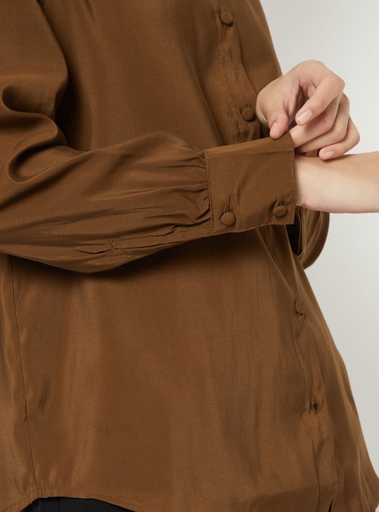 Women Solid Regular Fit Semi Formal  Shirt