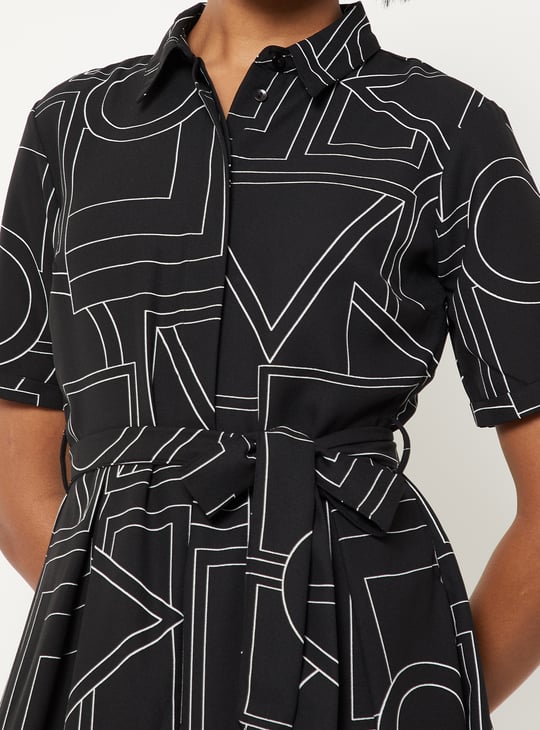 Women Printed Shirt Dress