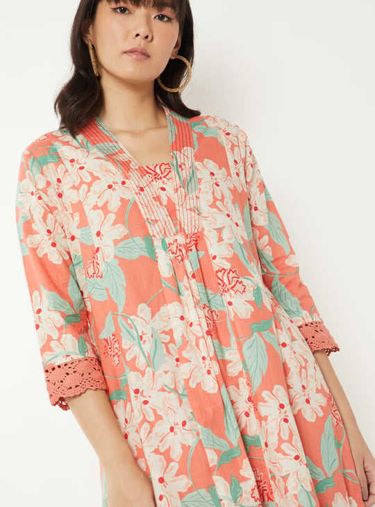Women Floral Print A-line Kurta Set