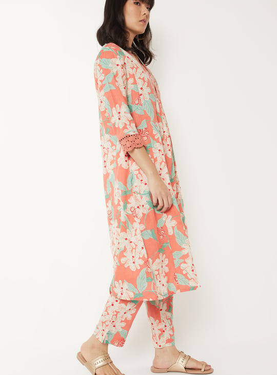 Women Floral Print A-line Kurta Set