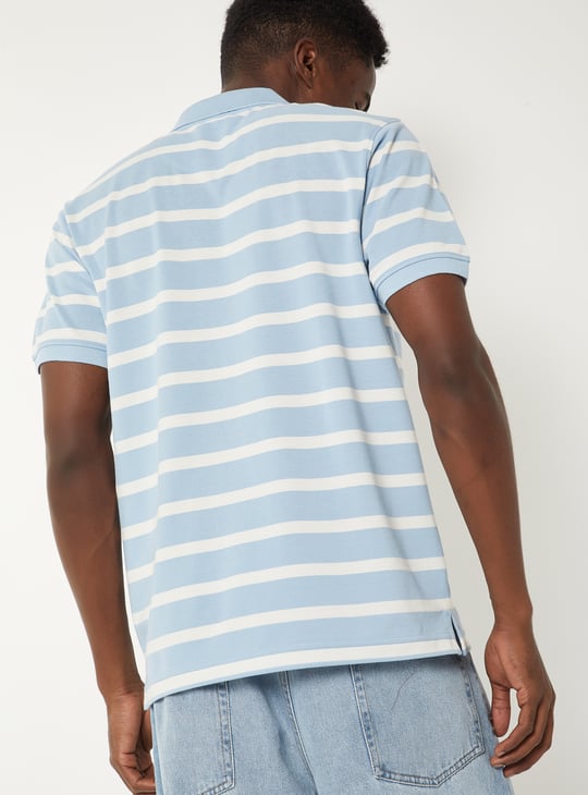 Men Striped Slim Fit Polo T-shirt