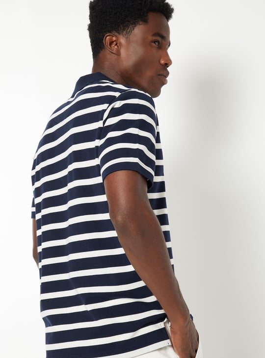 Men Striped Slim Fit Polo T-shirt