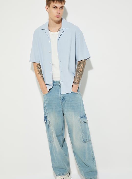 URB_N Men Textured Regular Fit Shirt