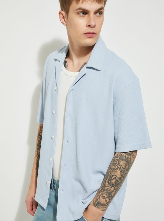 URB_N Men Textured Regular Fit Shirt