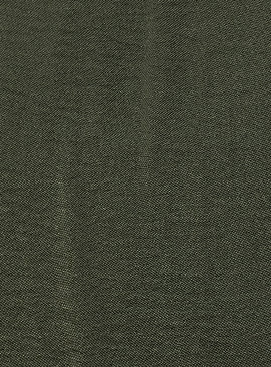 Women Textured A-line Tiered Shirt Dress with Belt