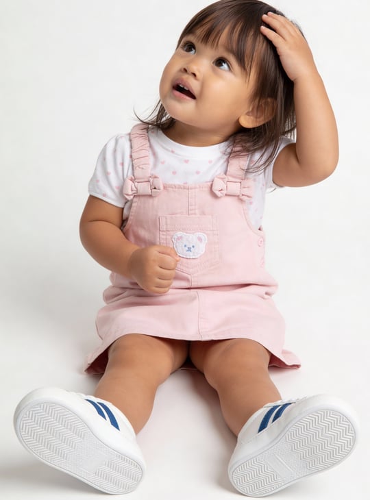 Girls Applique A-Line Dress with T-shirt