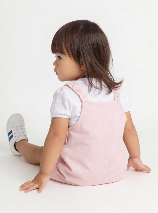 Girls Applique A-Line Dress with T-shirt