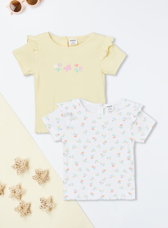 Girls Floral Print Top - Pack of 2
