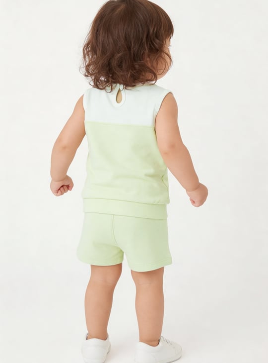 Girls Chenille Embroidered Shorts Set